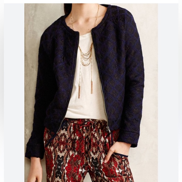 ANTHROPOLOGIE MOTH MADELEINE BOMBER JACKET - Picture 1 of 12